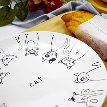 Cute Cat Ceramic Plate