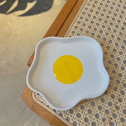 Lovely Fried Egg Shape Ceramic Plate