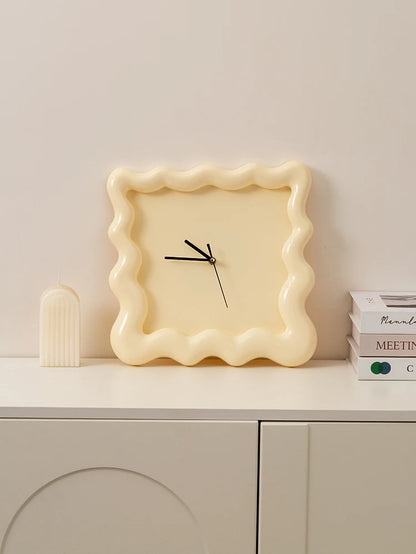 Cream Biscuit-Shaped Wall Mounted Clock