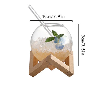 Ball-Shaped Cocktail Glass Cup with Stand