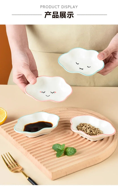 Smiling Clouds Dipping Sauce Dish