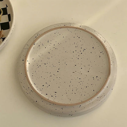 Korean Checkerboard Ceramic Plate