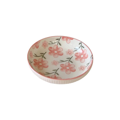 5.3Inch Korean Style Floral Porcelain Dessert/Fruit Plate