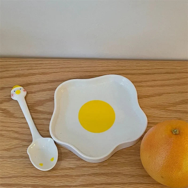 Lovely Fried Egg Shape Ceramic Plate