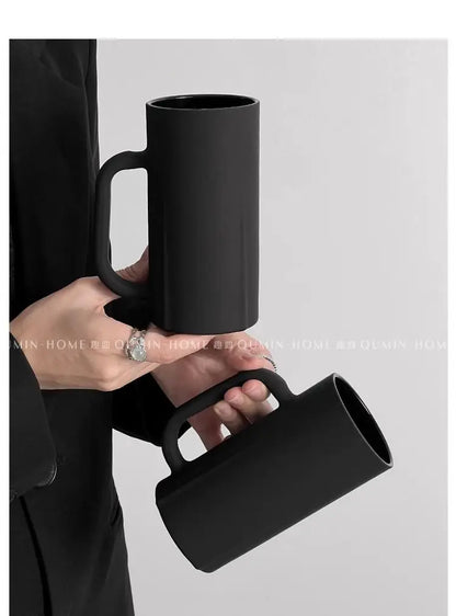 Frosted Obsidian Tall Cup with Handle