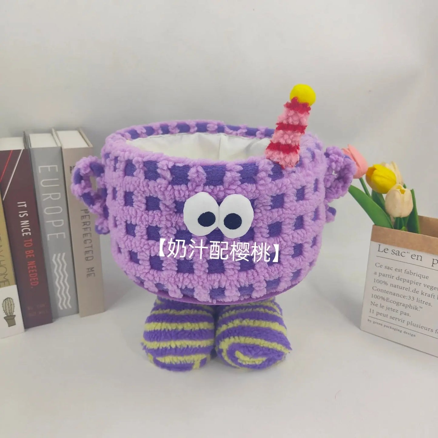 Small Monster Storage Basket with Lid