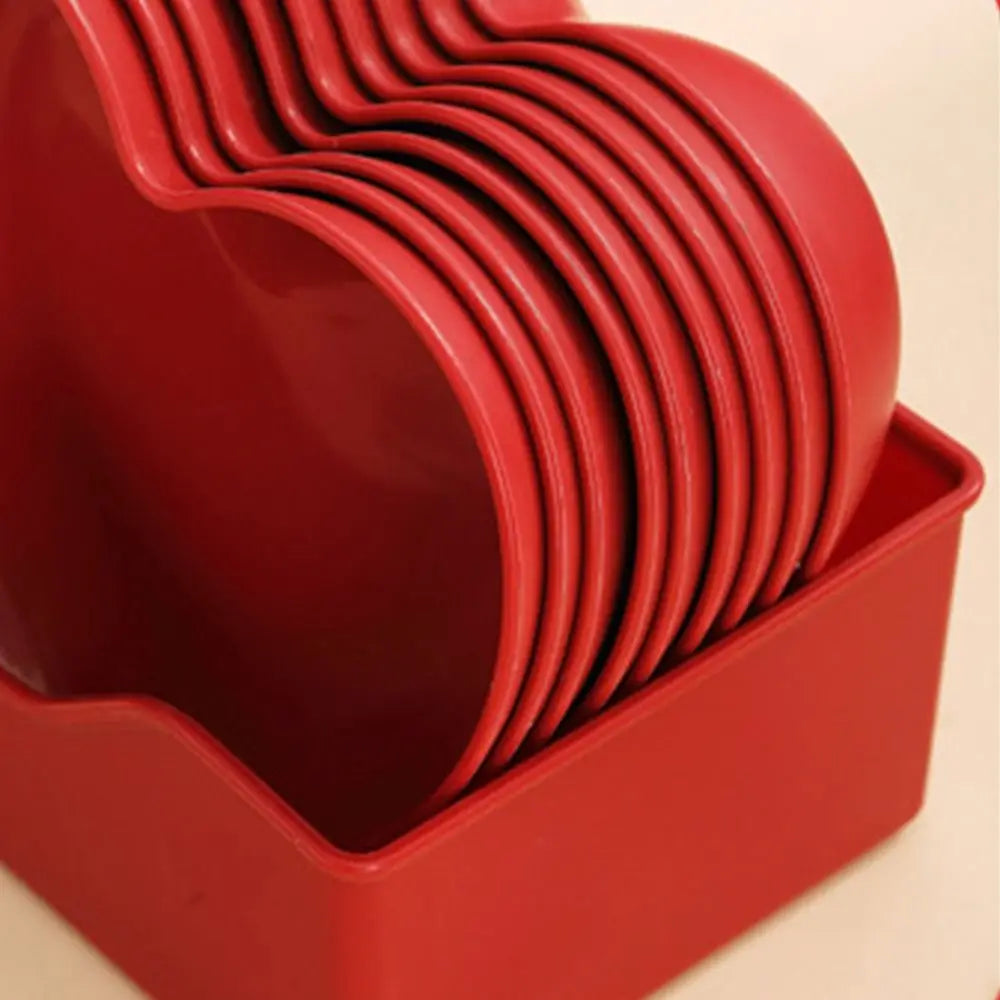 5/10Pcs Party Plastic Red Heart-shaped Plates