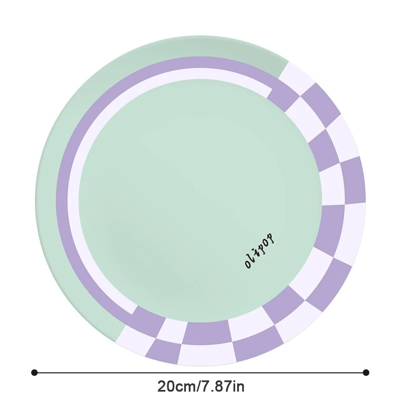 20cm Lightweight Creative Geometric Patterned Dinner Plate