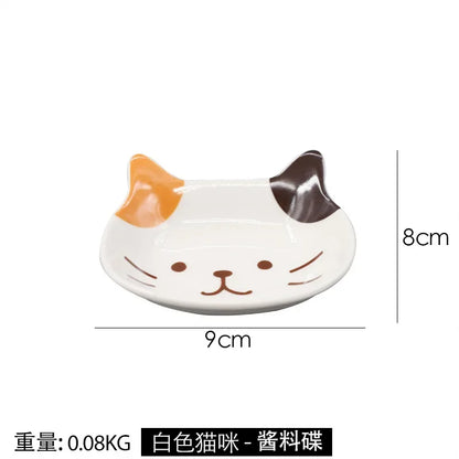 Japanese Cute Cat Dish Creative Ceramic Seasoning Dish