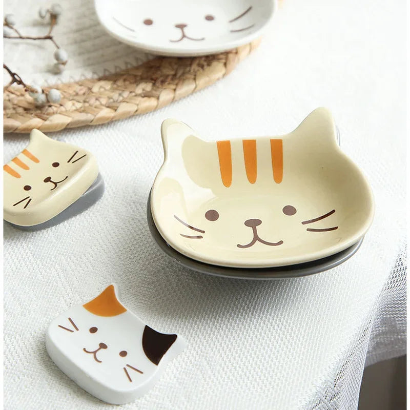 Japanese Cute Cat Dish Creative Ceramic Seasoning Dish