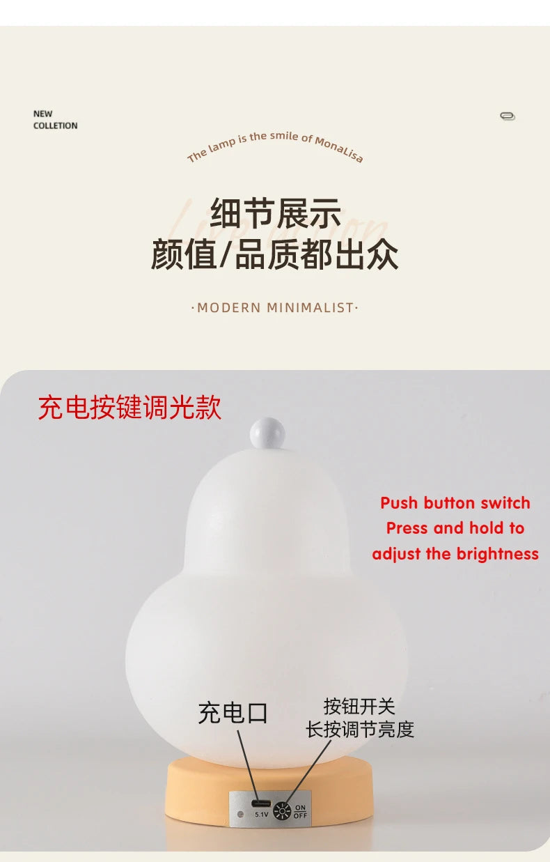 Pear-Shaped Bedside Table Lamp