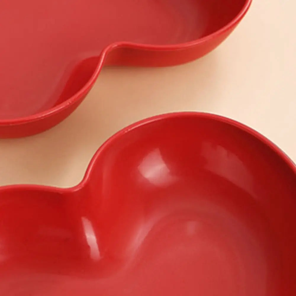 5/10Pcs Party Plastic Red Heart-shaped Plates