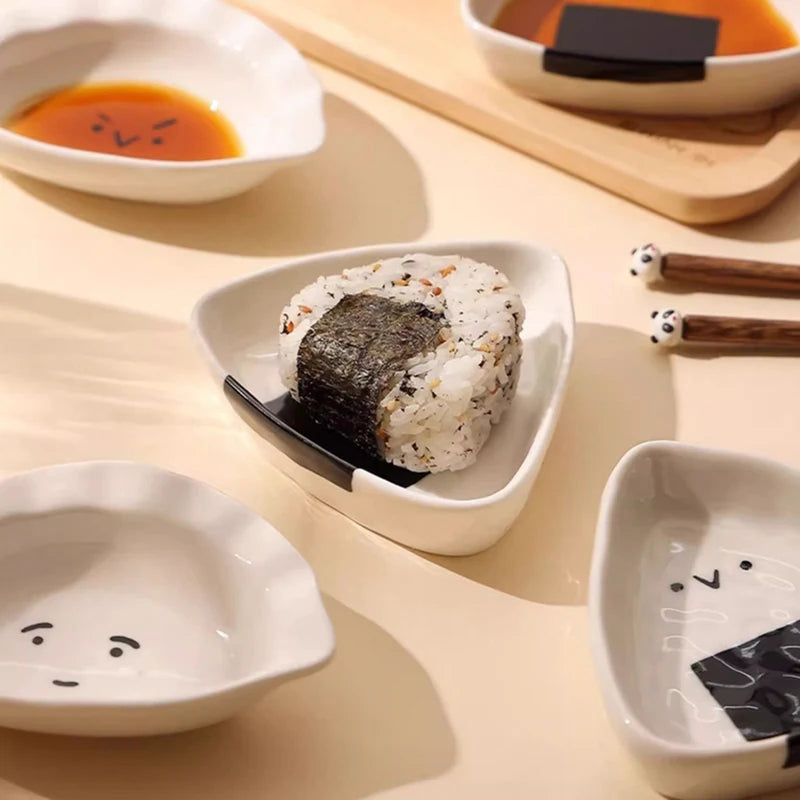 Onigiri and Dumpling Inspired Dipping Sauce Dish