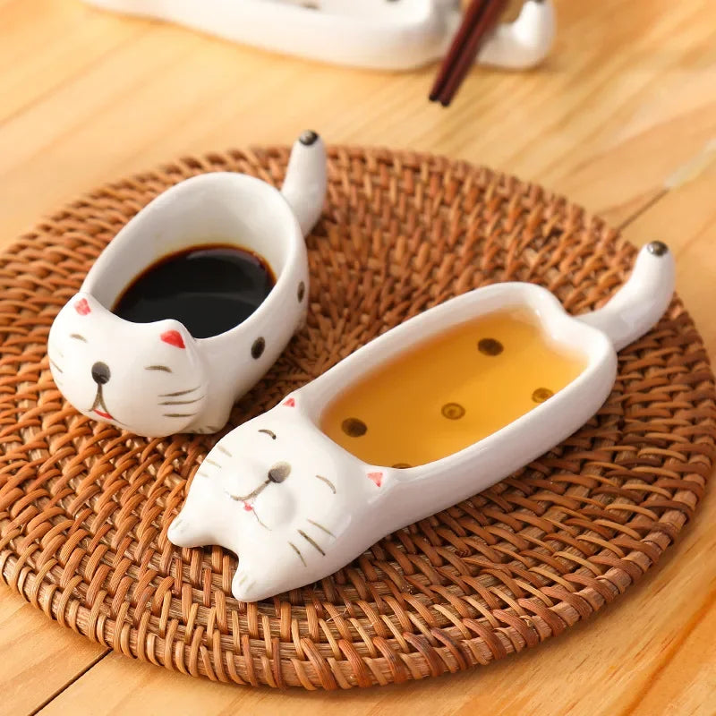 Cute Cat Ceramic Mini Sauce Plate