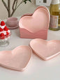 10/20pcs Party Plastic Pink Heart-shaped Plates