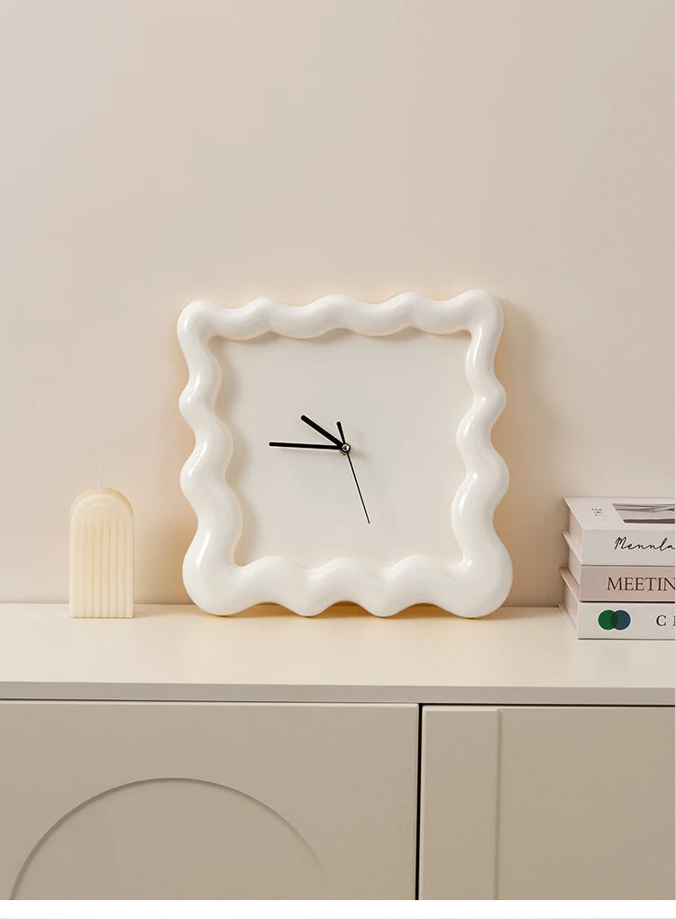 Cream Biscuit-Shaped Wall Mounted Clock