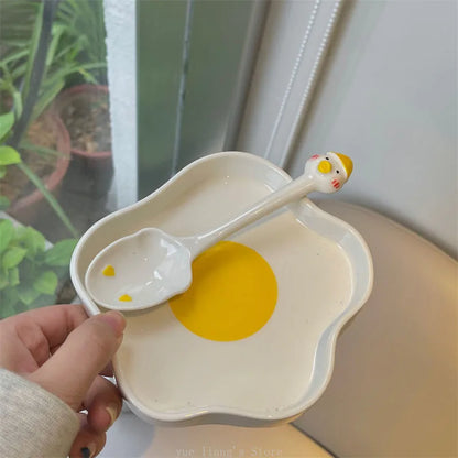 Lovely Fried Egg Shape Ceramic Plate