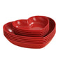 5/10Pcs Party Plastic Red Heart-shaped Plates