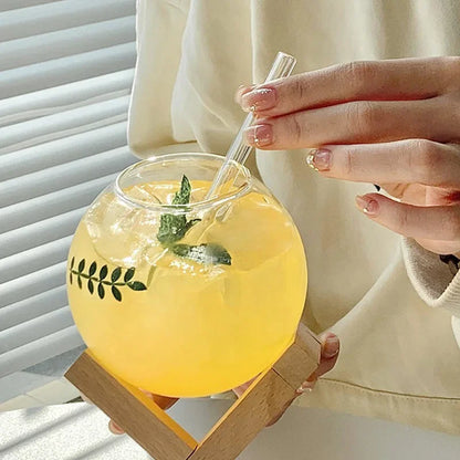 Ball-Shaped Cocktail Glass Cup with Stand