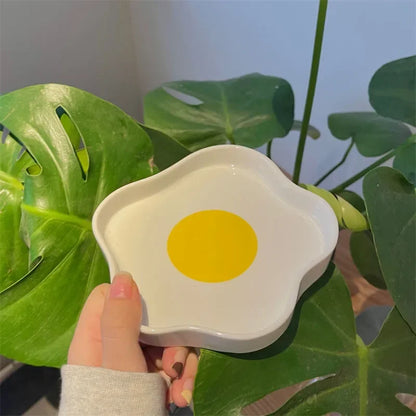 Lovely Fried Egg Shape Ceramic Plate