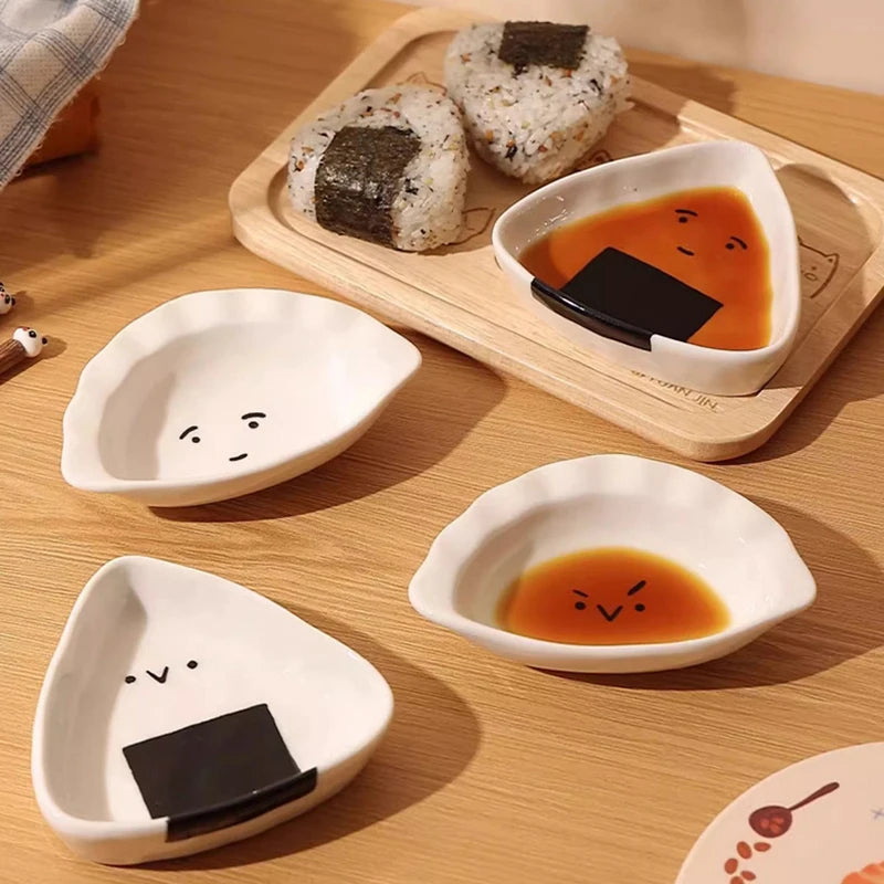 Onigiri and Dumpling Inspired Dipping Sauce Dish