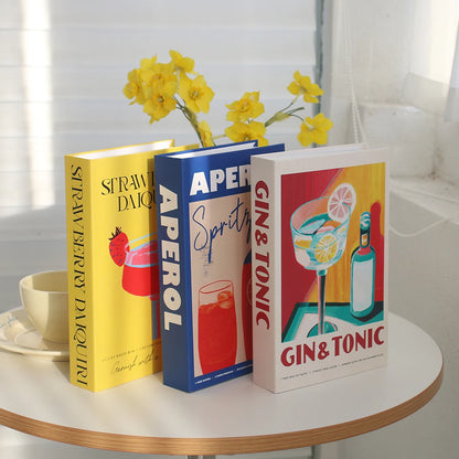 Aperol Cocktail Luxury Fake Books Decor