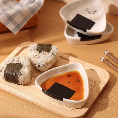 Onigiri and Dumpling Inspired Dipping Sauce Dish