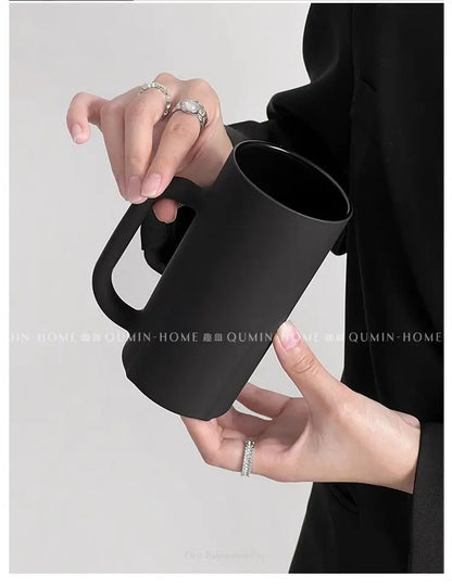 Frosted Obsidian Tall Cup with Handle