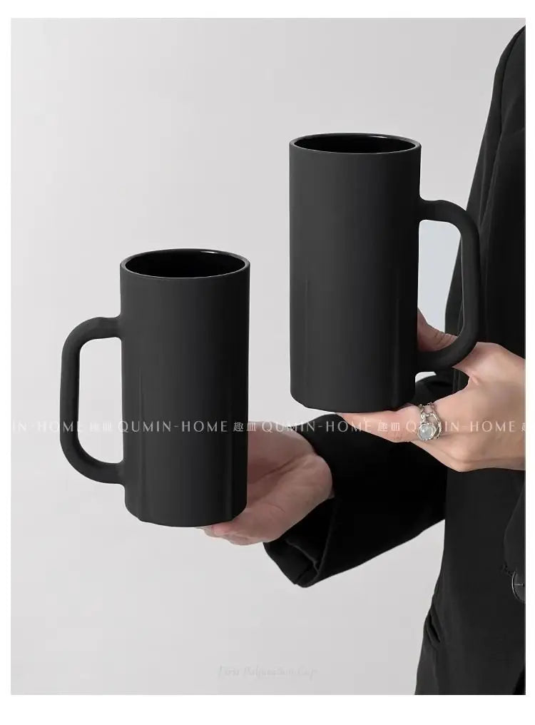 Frosted Obsidian Tall Cup with Handle