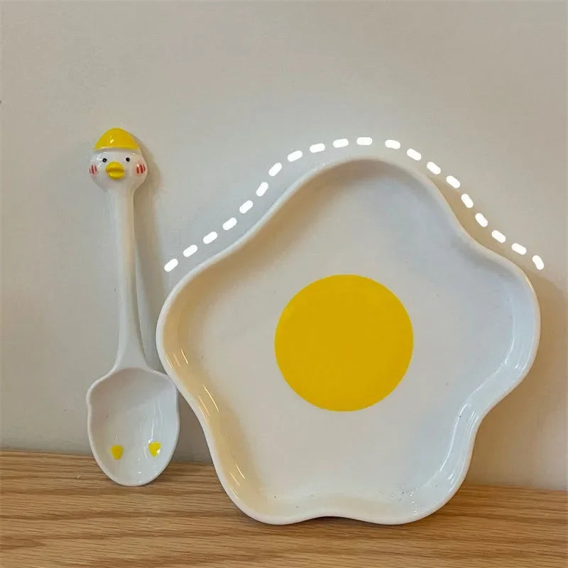 Lovely Fried Egg Shape Ceramic Plate