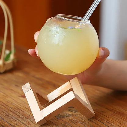 Ball-Shaped Cocktail Glass Cup with Stand