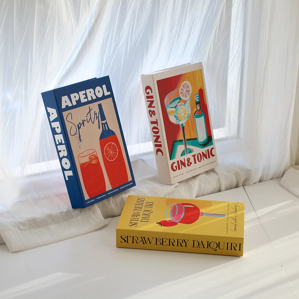 Aperol Cocktail Luxury Fake Books Decor