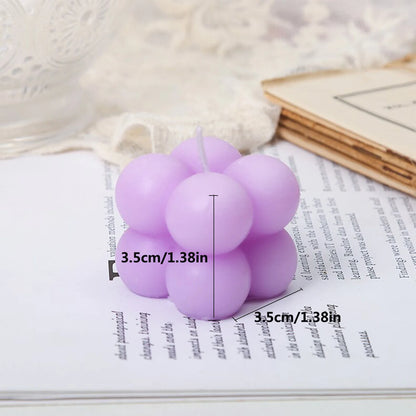 2-Pieces White Pink Bubble Candle