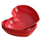 5/10Pcs Party Plastic Red Heart-shaped Plates