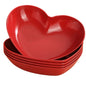 5/10Pcs Party Plastic Red Heart-shaped Plates