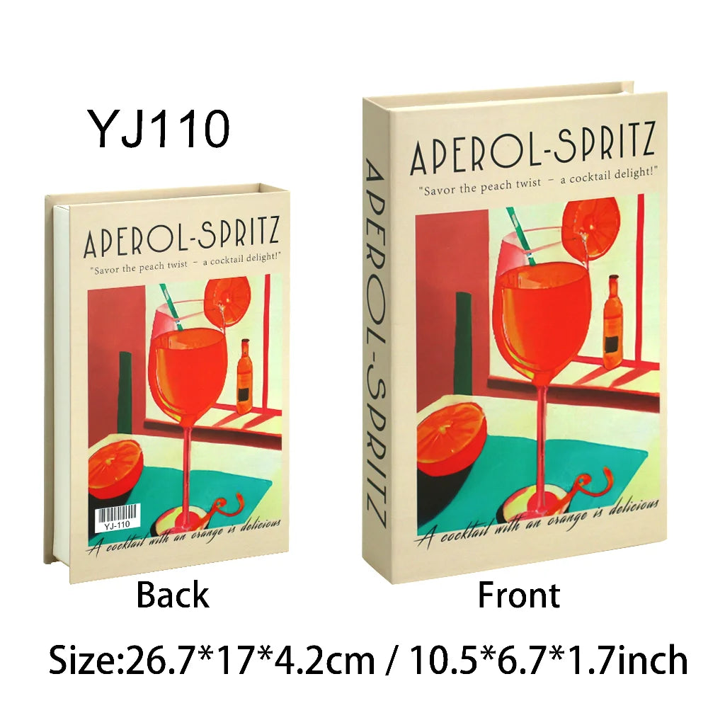 Aperol Cocktail Luxury Fake Books Decor