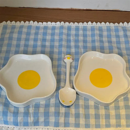 Lovely Fried Egg Shape Ceramic Plate