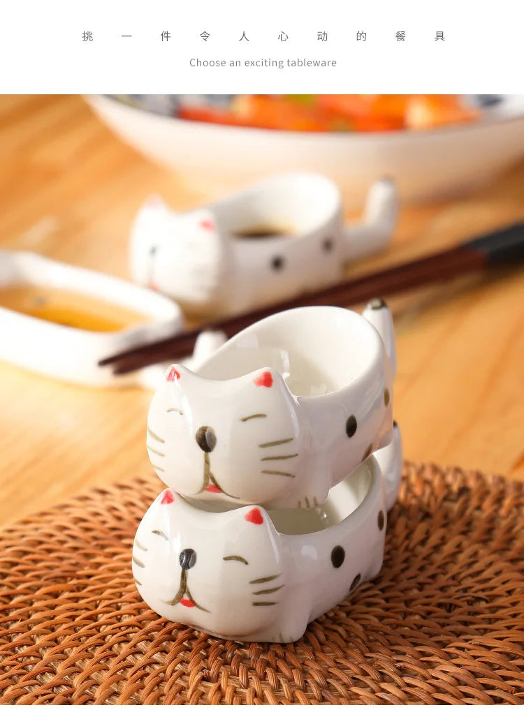 Cute Cat Ceramic Mini Sauce Plate