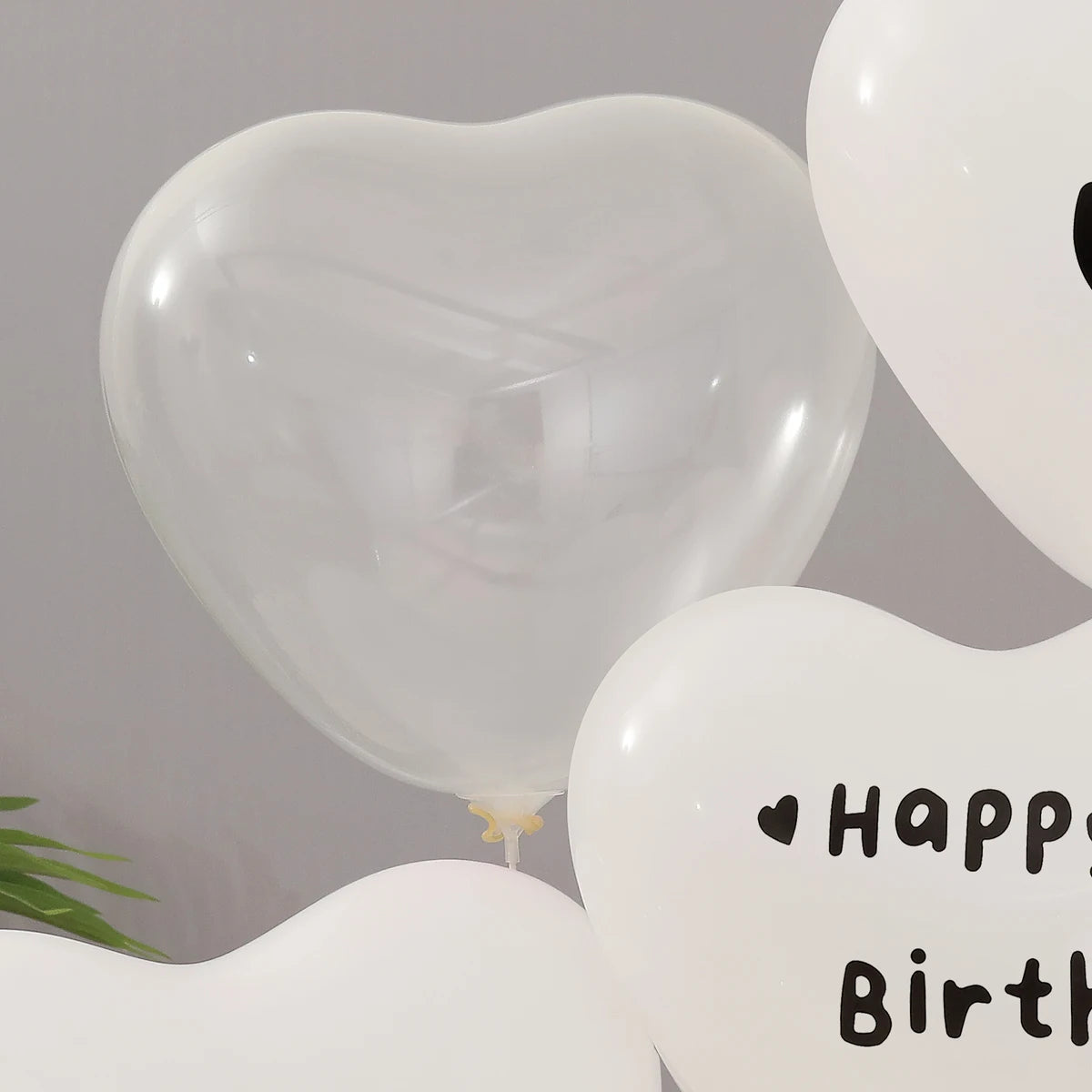 White Heart Balloons with Words Set