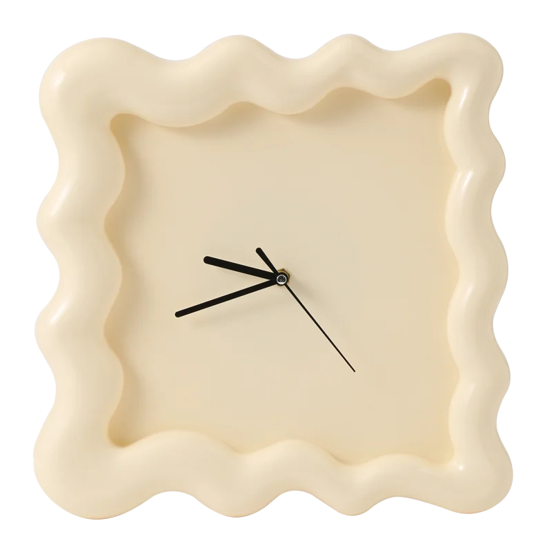 Cream Biscuit-Shaped Wall Mounted Clock