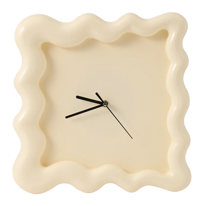 Cream Biscuit-Shaped Wall Mounted Clock