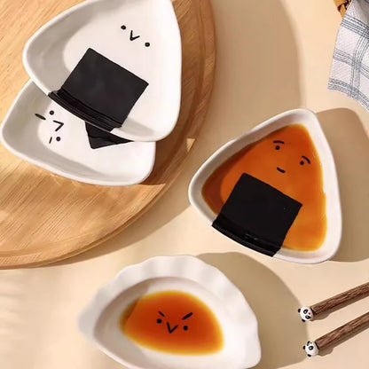 Onigiri and Dumpling Inspired Dipping Sauce Dish