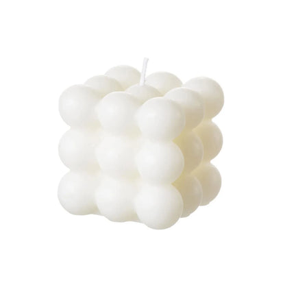 2-Pieces White Pink Bubble Candle