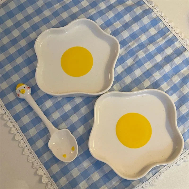 Lovely Fried Egg Shape Ceramic Plate