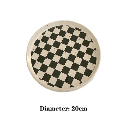 Korean Checkerboard Ceramic Plate