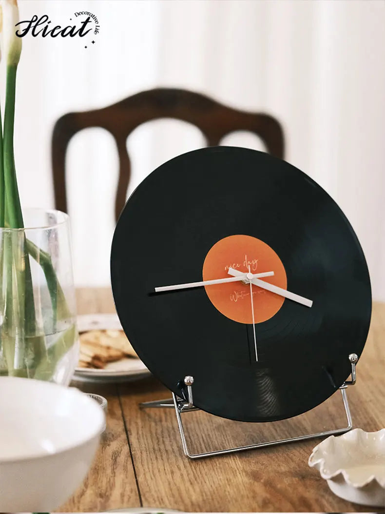 Sunset Vinyl Record Table Clock