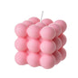 2-Pieces White Pink Bubble Candle