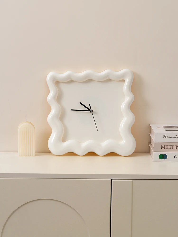 Cream Biscuit-Shaped Wall Mounted Clock