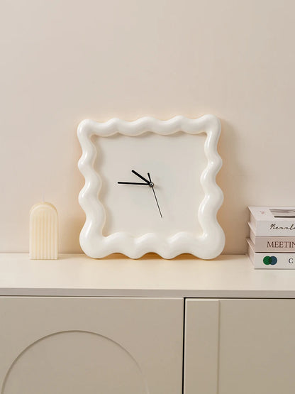 Cream Biscuit-Shaped Wall Mounted Clock