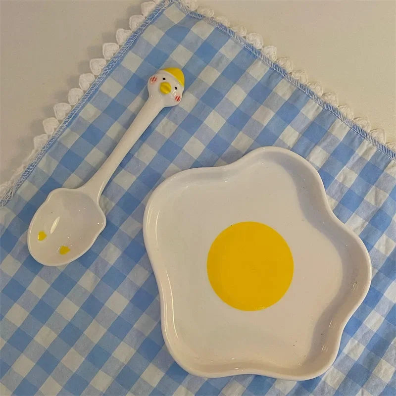 Lovely Fried Egg Shape Ceramic Plate